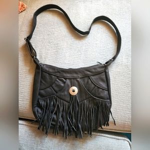 Brand new never before used genuine leather black western handbag